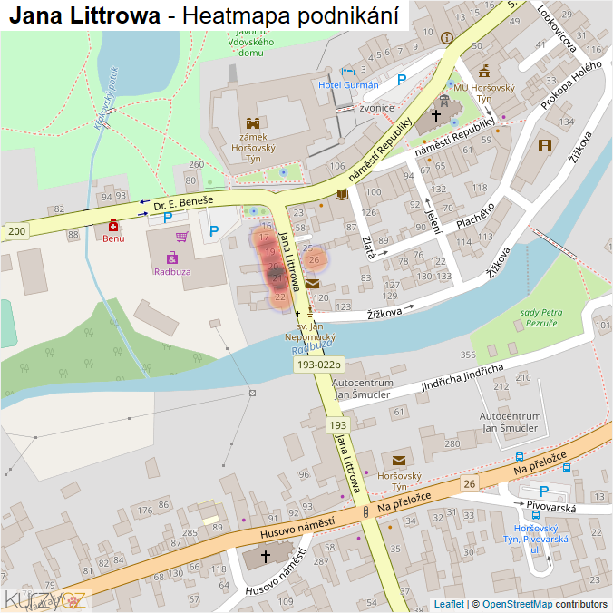 Mapa Jana Littrowa - Firmy v ulici.