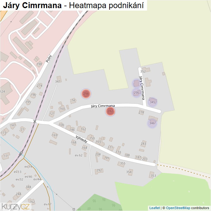 Mapa Járy Cimrmana - Firmy v ulici.