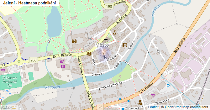 Jelení - mapa podnikání