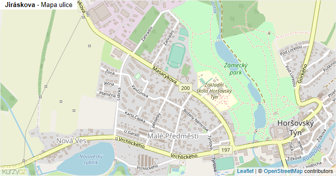 Jiráskova - mapa ulice