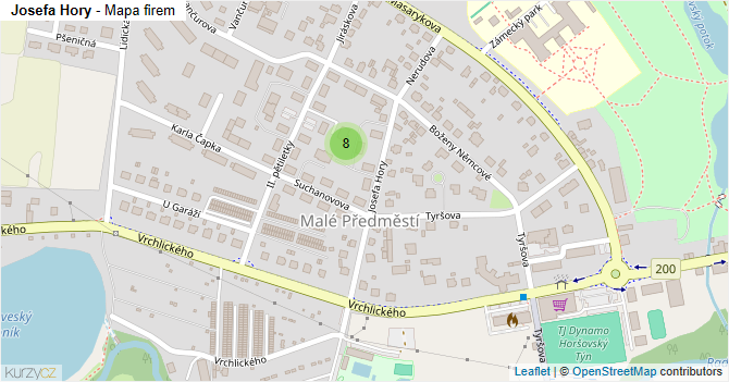 Josefa Hory - mapa firem