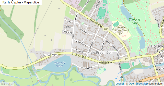 Karla Čapka - mapa ulice