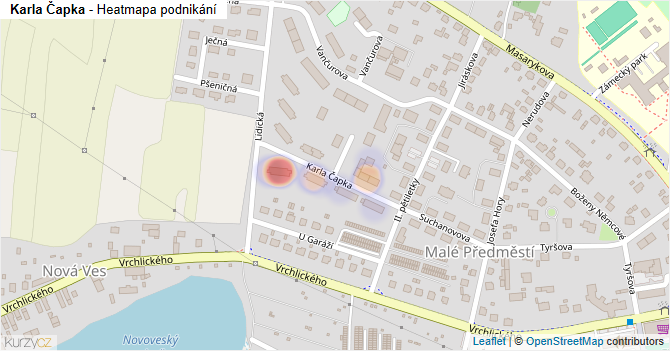 Karla Čapka - mapa podnikání