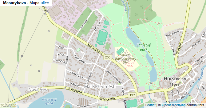 Masarykova - mapa ulice