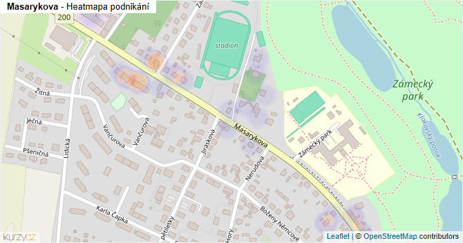 Masarykova - mapa podnikání