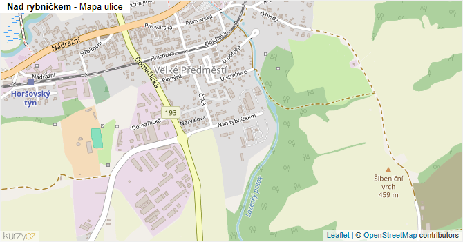 Nad rybníčkem - mapa ulice