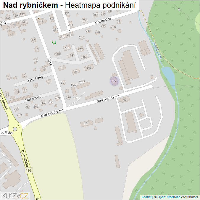 Mapa Nad rybníčkem - Firmy v ulici.