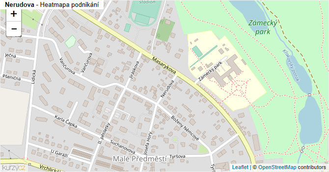Nerudova - mapa podnikání