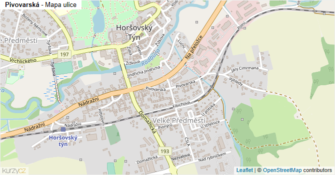 Pivovarská - mapa ulice