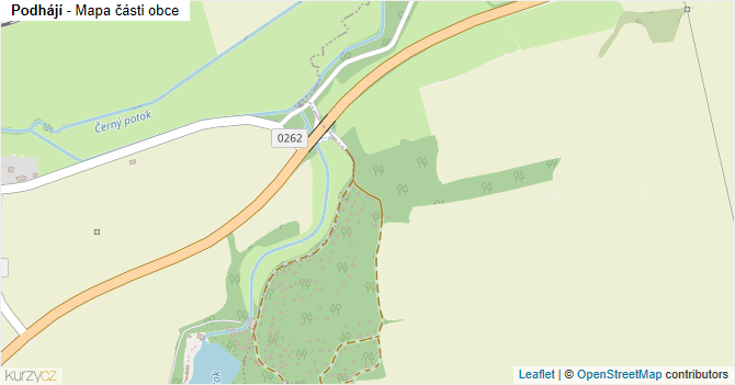 Podhájí - mapa části obce