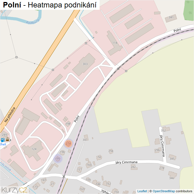 Mapa Polní - Firmy v ulici.