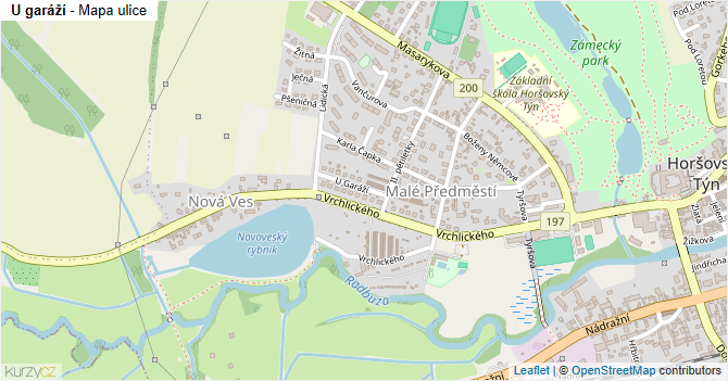 U garáží - mapa ulice