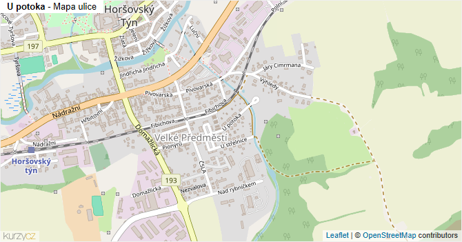 U potoka - mapa ulice