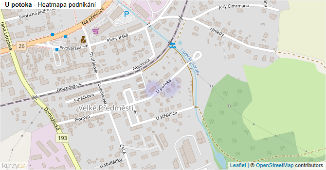 U potoka - mapa podnikání