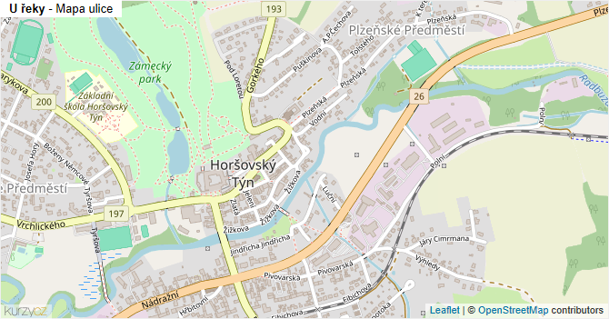 U řeky - mapa ulice