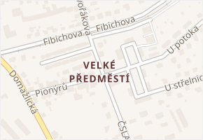 Velké Předměstí v obci Horšovský Týn - mapa části obce