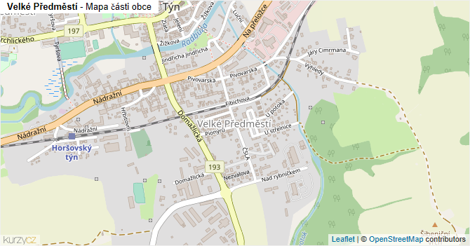 Velké Předměstí - mapa části obce