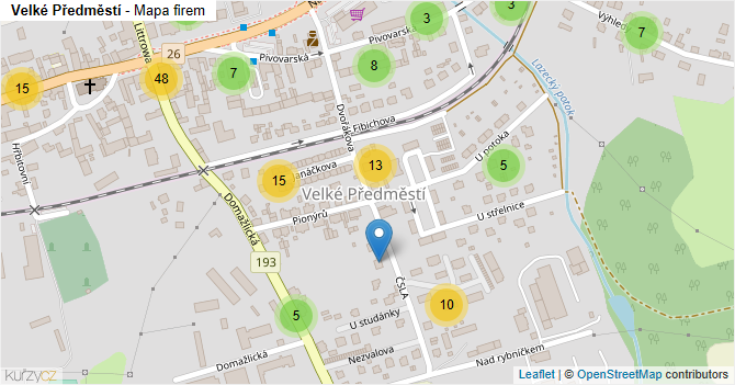 Velké Předměstí - mapa firem