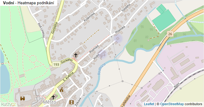Vodní - mapa podnikání