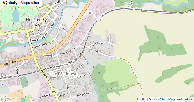 Výhledy - mapa ulice