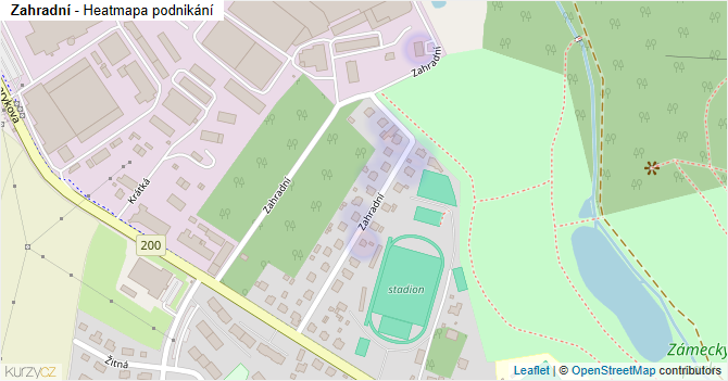 Zahradní - mapa podnikání