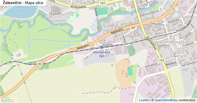 Železniční - mapa ulice
