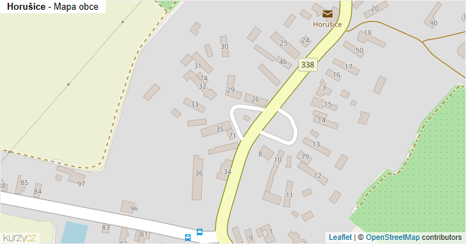Horušice - mapa obce
