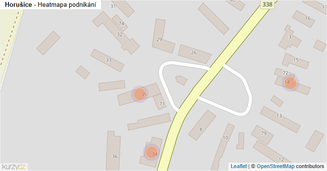 Horušice - mapa podnikání