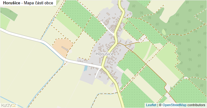 Horušice - mapa části obce