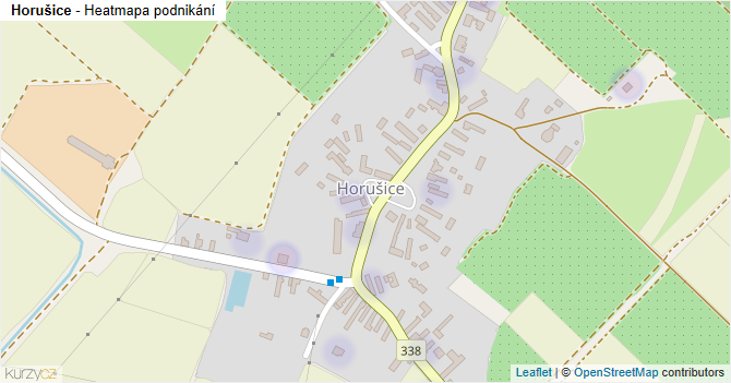 Horušice - mapa podnikání