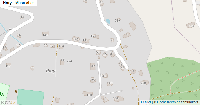 Hory - mapa obce