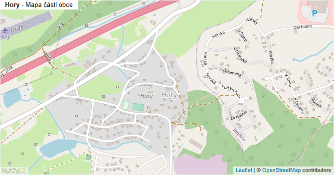 Hory - mapa části obce
