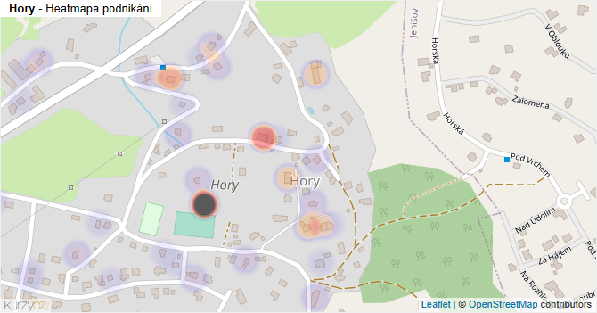 Hory - mapa podnikání