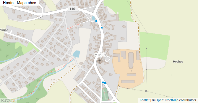 Hosín - mapa obce