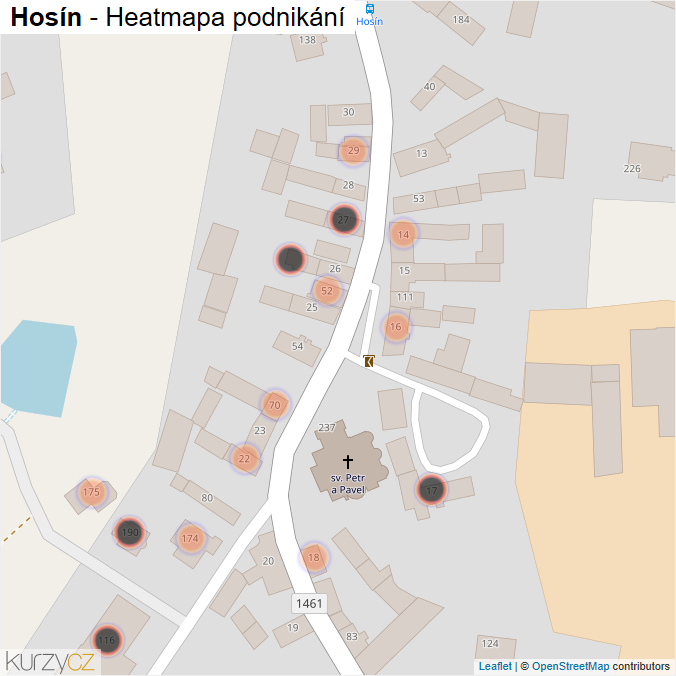 Mapa Hosín - Firmy v obci.