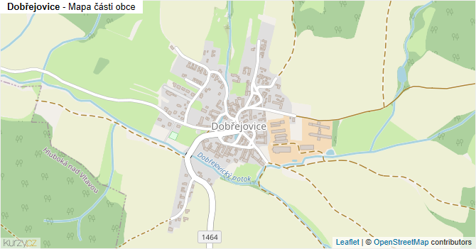 Dobřejovice - mapa části obce
