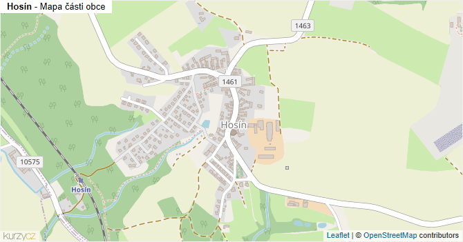 Hosín - mapa části obce