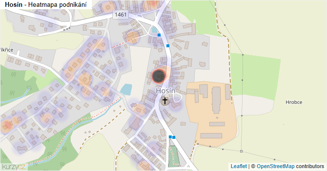 Hosín - mapa podnikání