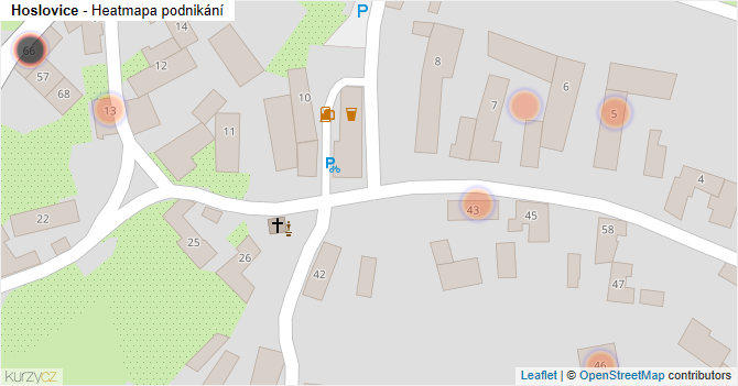 Hoslovice - mapa podnikání