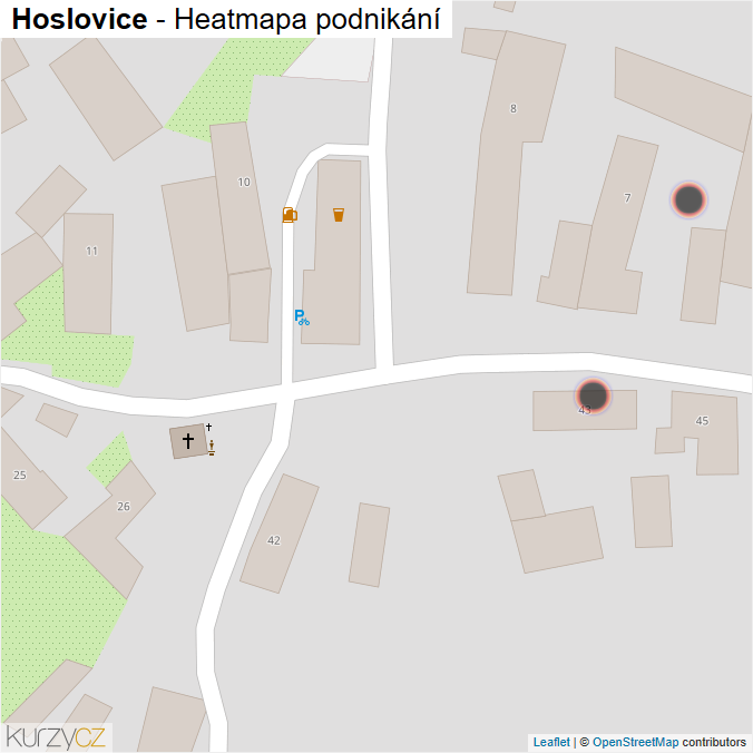 Mapa Hoslovice - Firmy v obci.