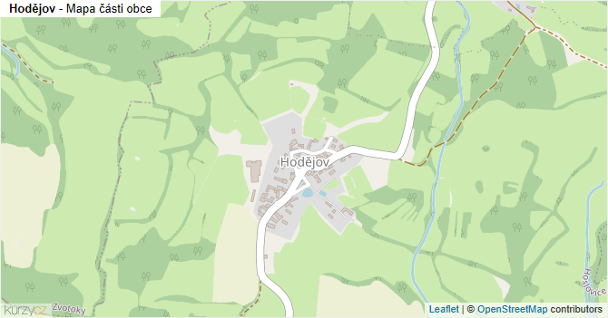 Hodějov - mapa části obce