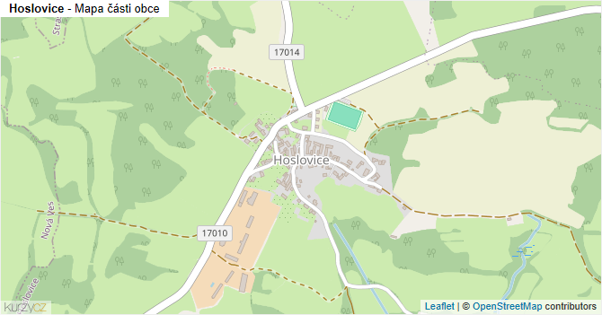Hoslovice - mapa části obce