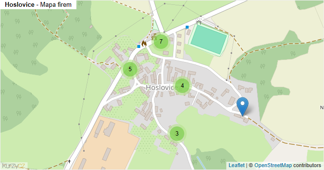 Hoslovice - mapa firem
