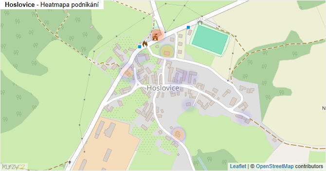 Hoslovice - mapa podnikání