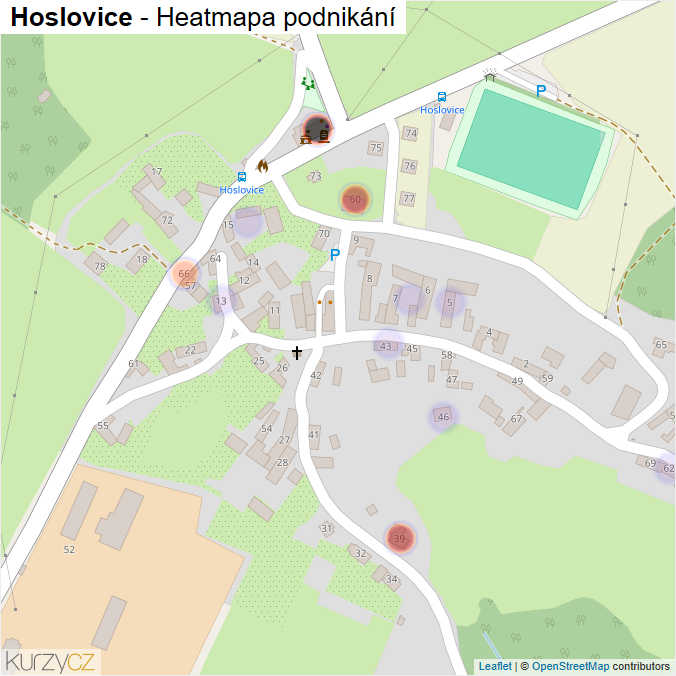 Mapa Hoslovice - Firmy v části obce.