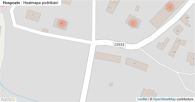Hospozín - mapa podnikání