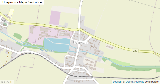 Hospozín - mapa části obce