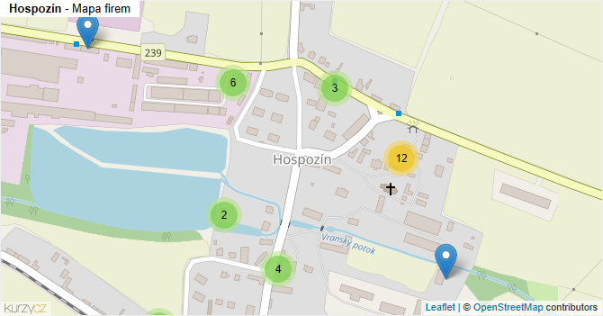 Hospozín - mapa firem