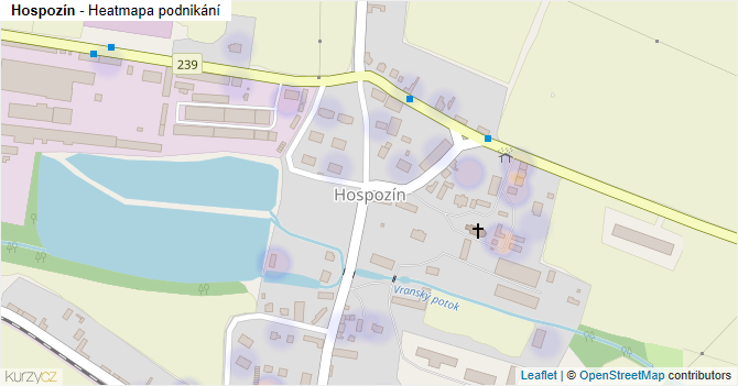 Hospozín - mapa podnikání