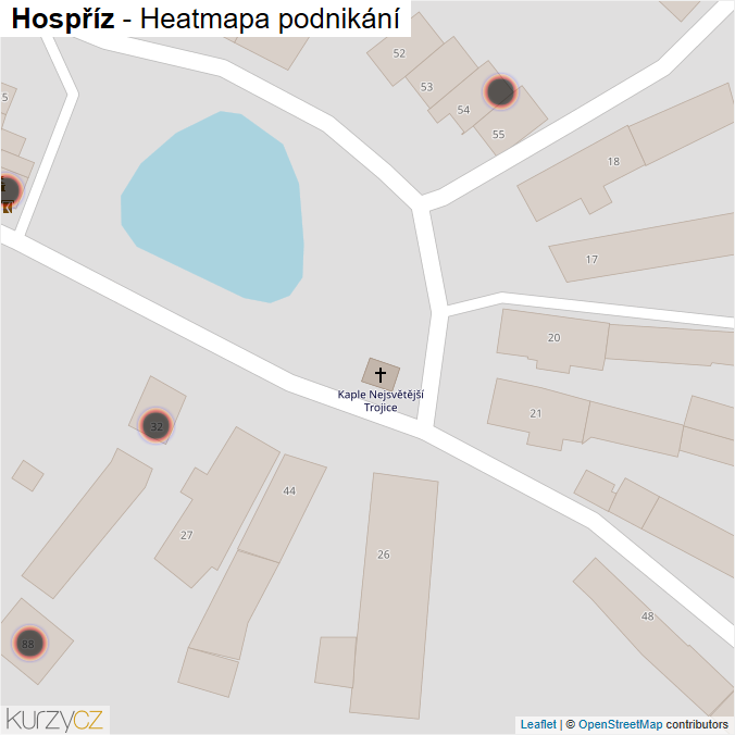 Mapa Hospříz - Firmy v obci.